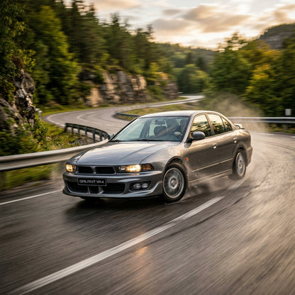Action Shot: Mitsubishi Galant Driving Fast