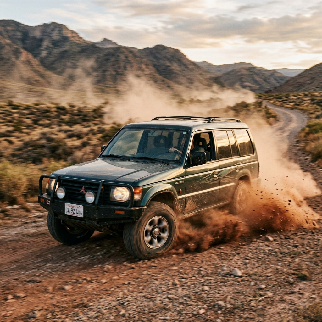 Action Shot: Mitsubishi Montero Driving Fast
