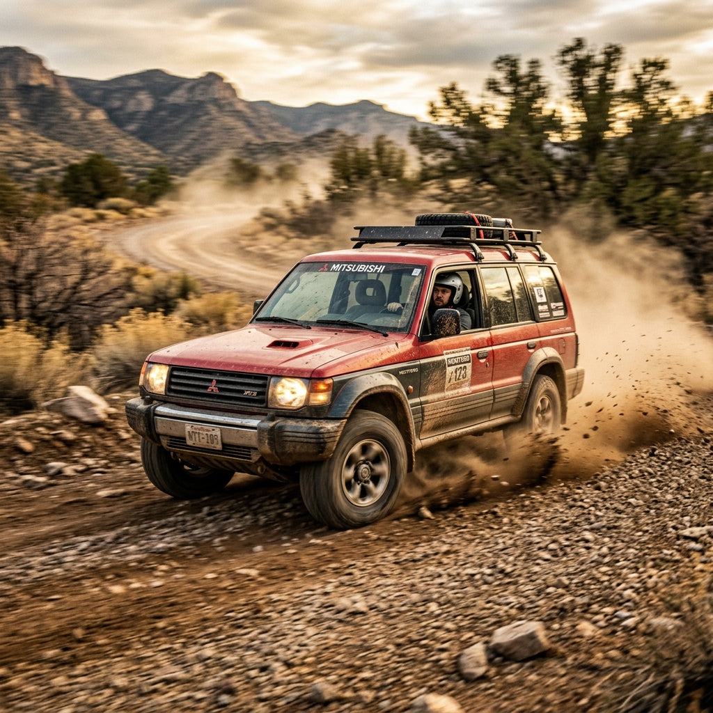 Action Shot: Mitsubishi Montero Driving Fast