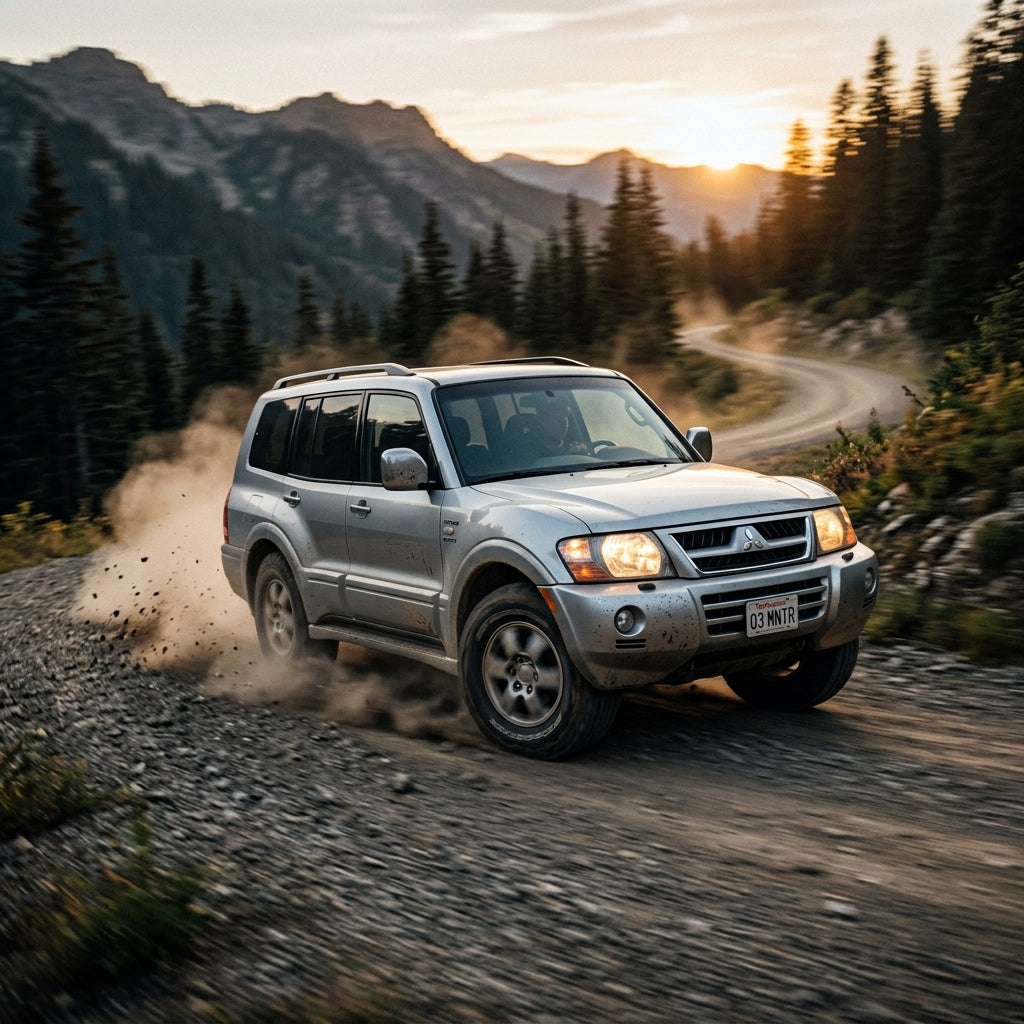 Action Shot: Mitsubishi Montero Driving Fast