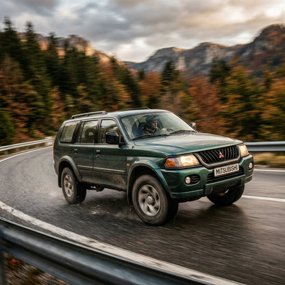Action Shot: Mitsubishi Montero Sport Driving Fast