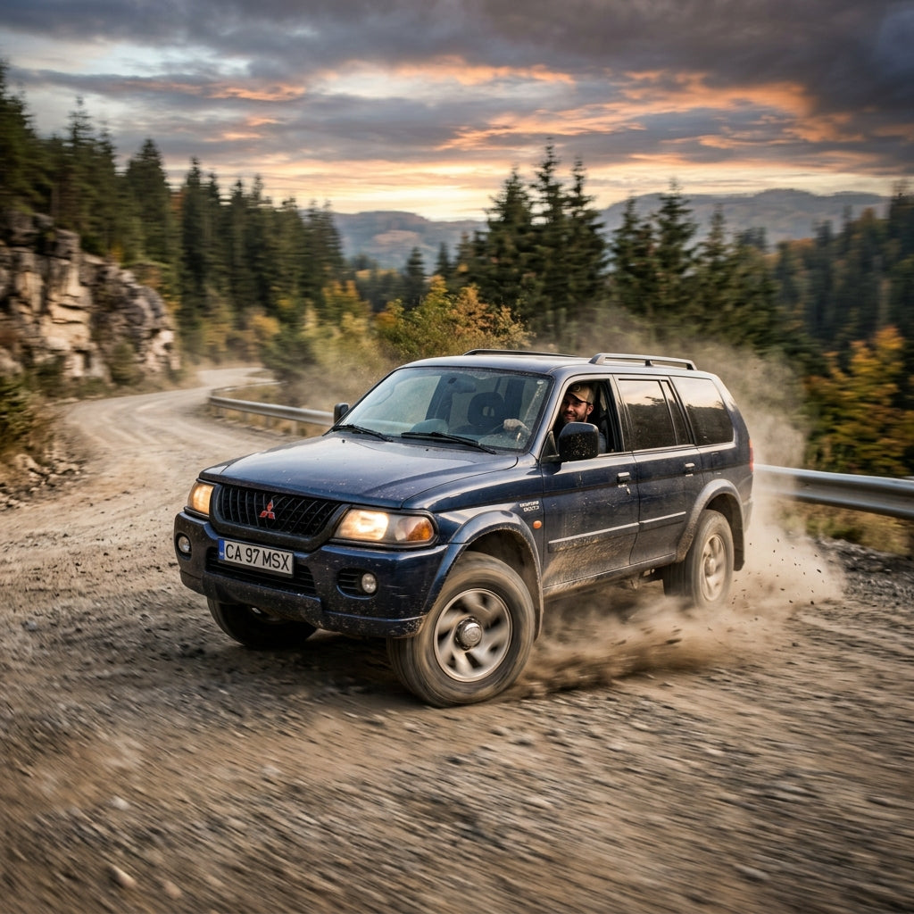 Action Shot: Mitsubishi Montero Sport Driving Fast
