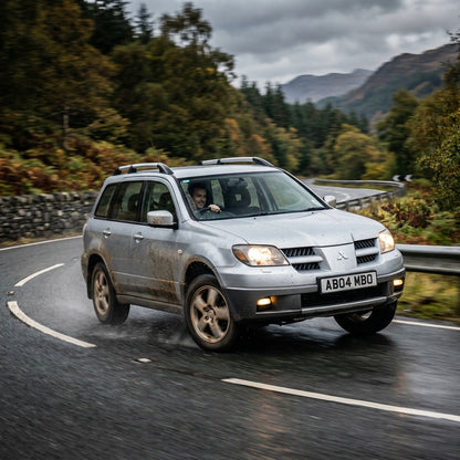 Action Shot: Mitsubishi Outlander Driving Fast