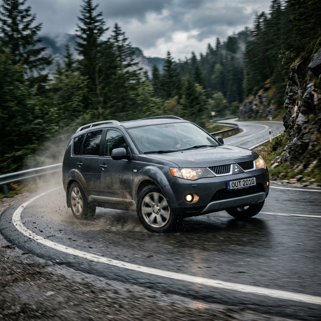 Action Shot: Mitsubishi Outlander Driving Fast