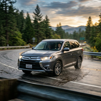 Action Shot: Mitsubishi Outlander Driving Fast