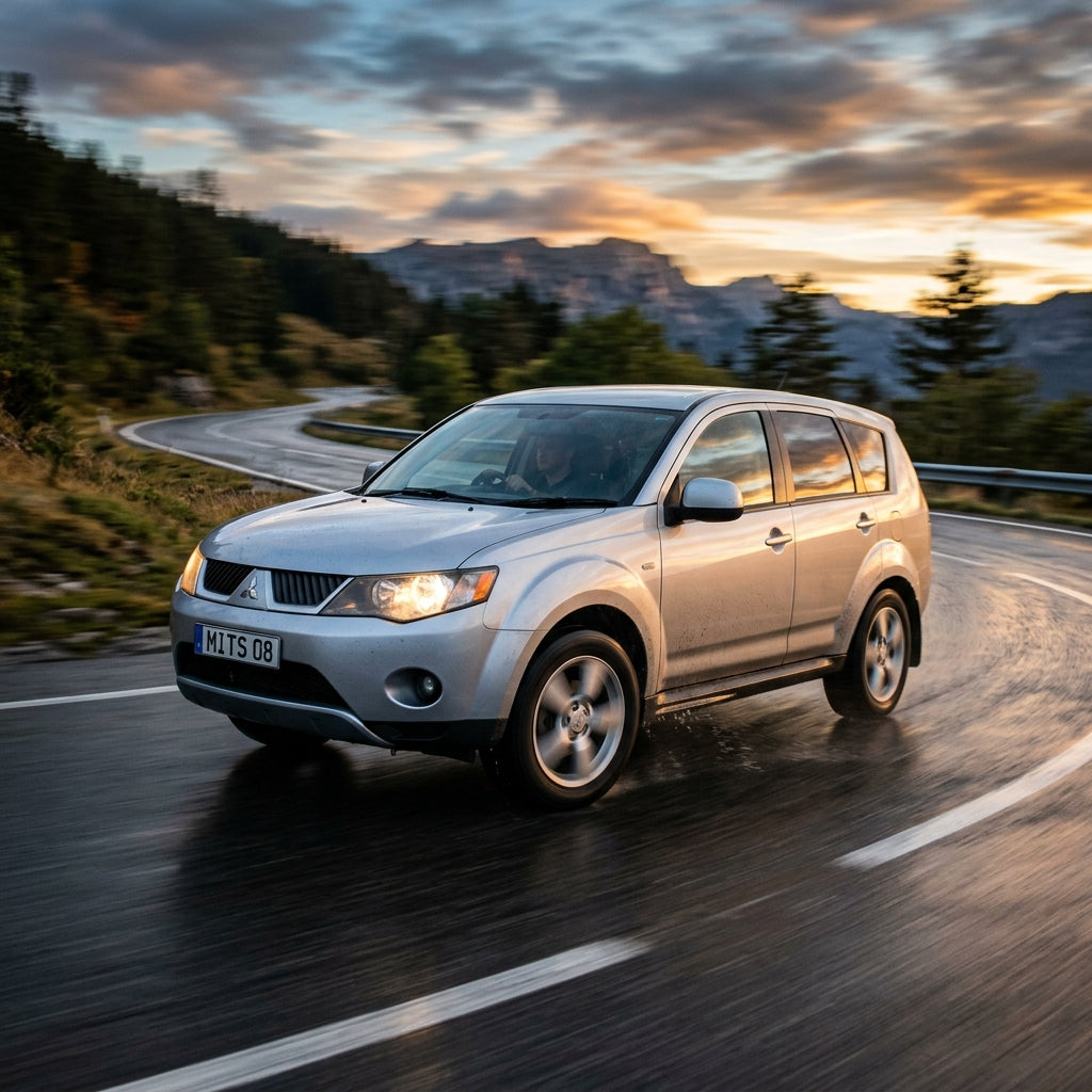 Action Shot: Mitsubishi Outlander Driving Fast