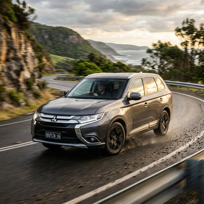 Action Shot: Mitsubishi Outlander Driving Fast