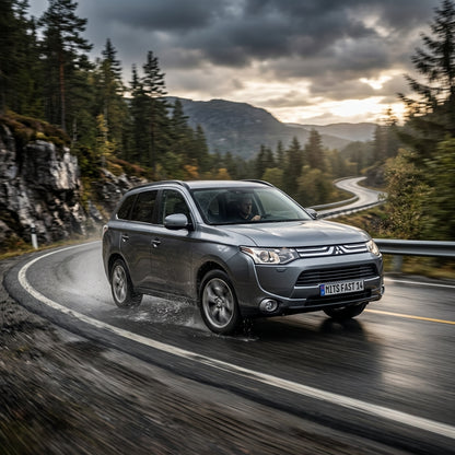 Action Shot: Mitsubishi Outlander Driving Fast