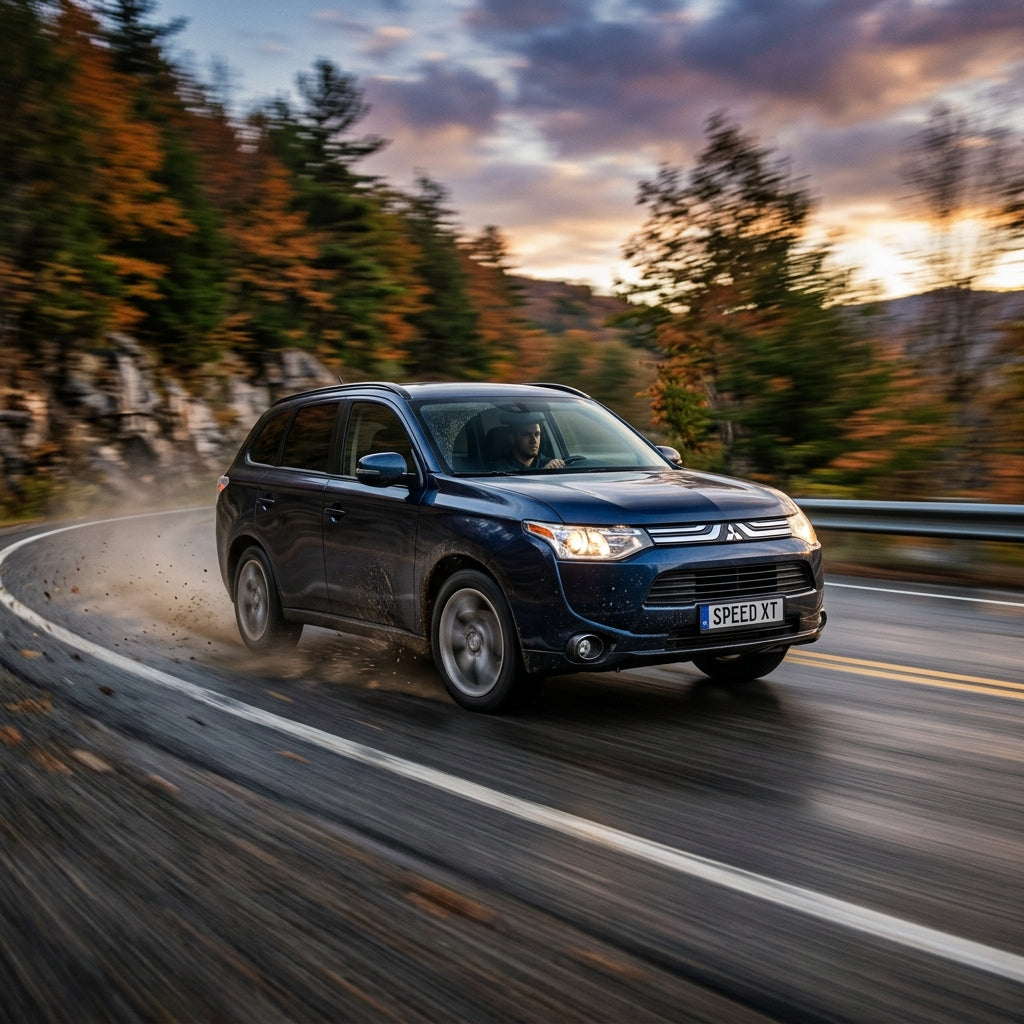 Action Shot: Mitsubishi Outlander Driving Fast