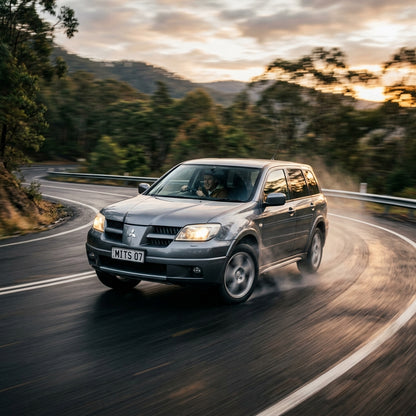 Action Shot: Mitsubishi Outlander Driving Fast