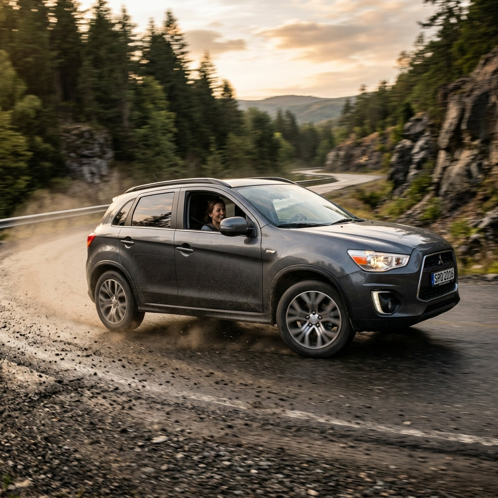 Action Shot: Mitsubishi Outlander Sport Driving Fast