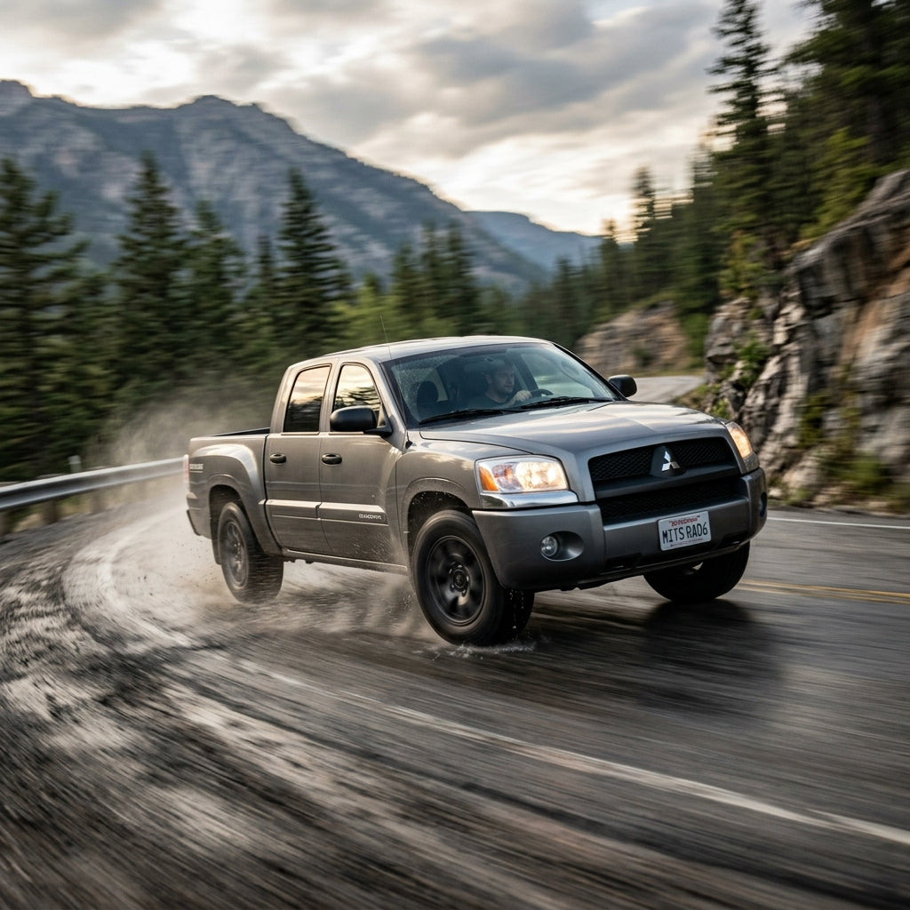Action Shot: Mitsubishi Raider Driving Fast