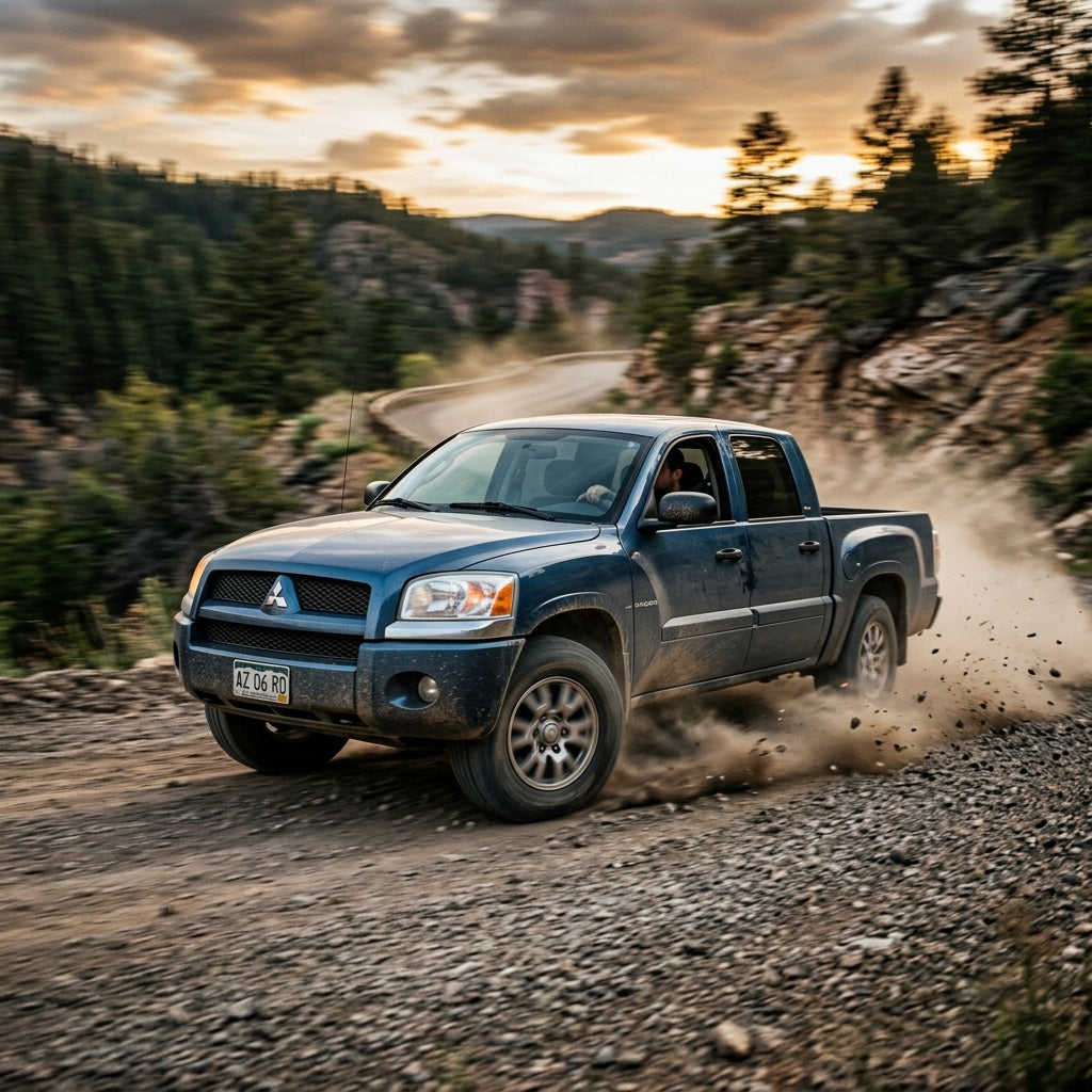 Action Shot: Mitsubishi Raider Driving Fast
