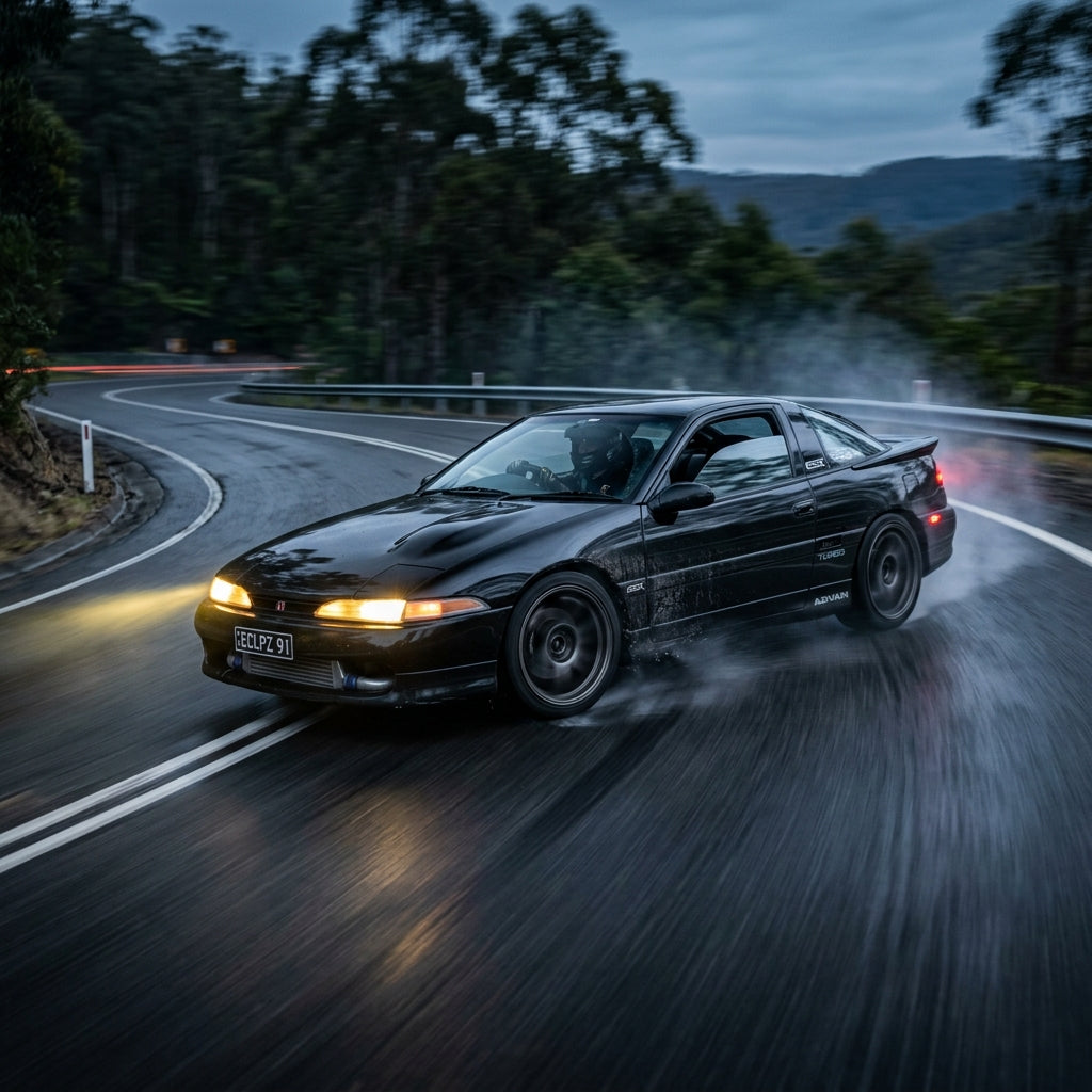 Action Shot: Mitsubishi,Eagle Eclipse,Talon Driving Fast