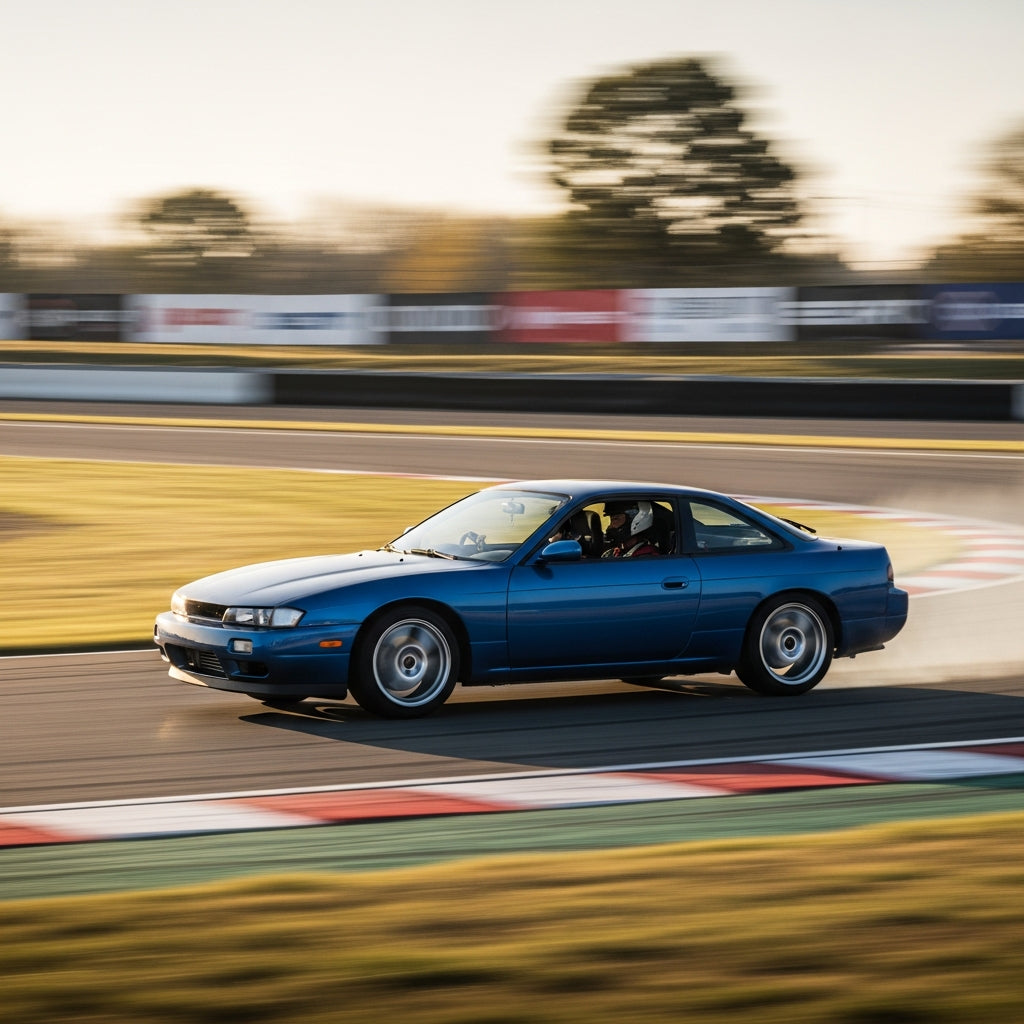 Action Shot: Nissan 240SX Driving Fast