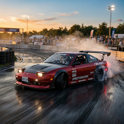 Action Shot: Nissan 240SX Driving Fast