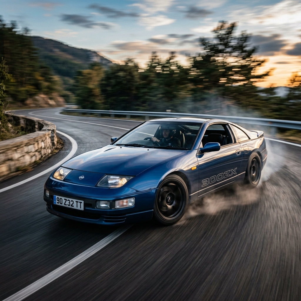 Action Shot: Nissan 300ZX Driving Fast