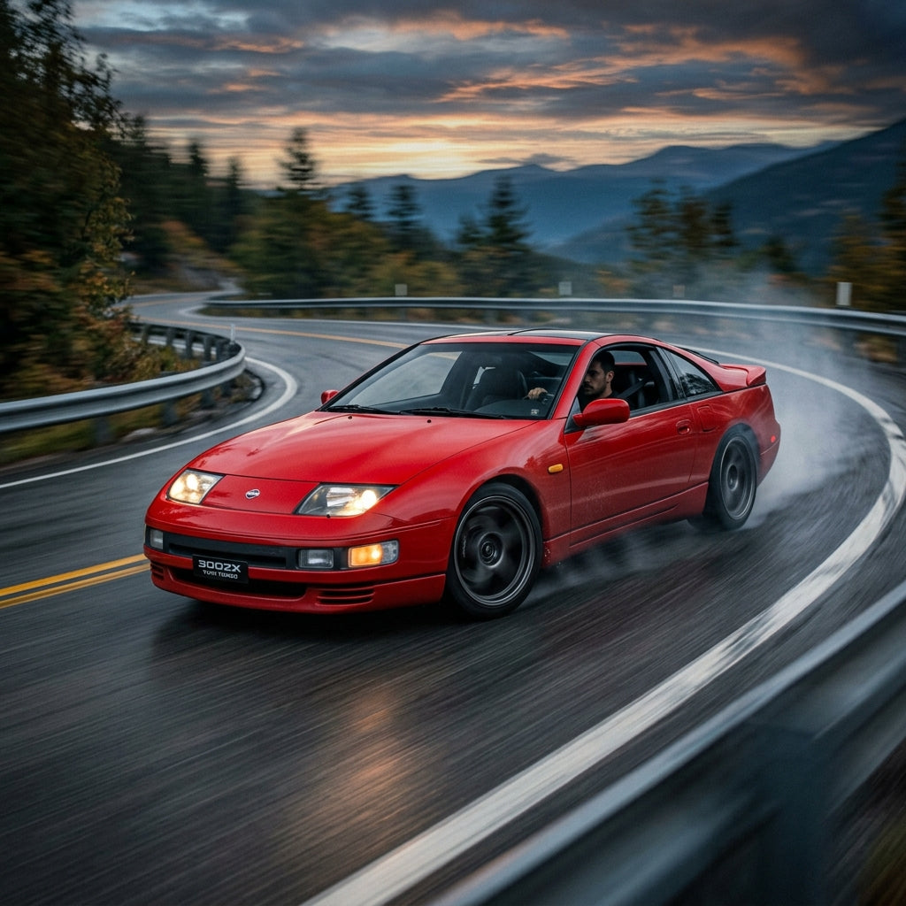 Action Shot: Nissan 300ZX Driving Fast