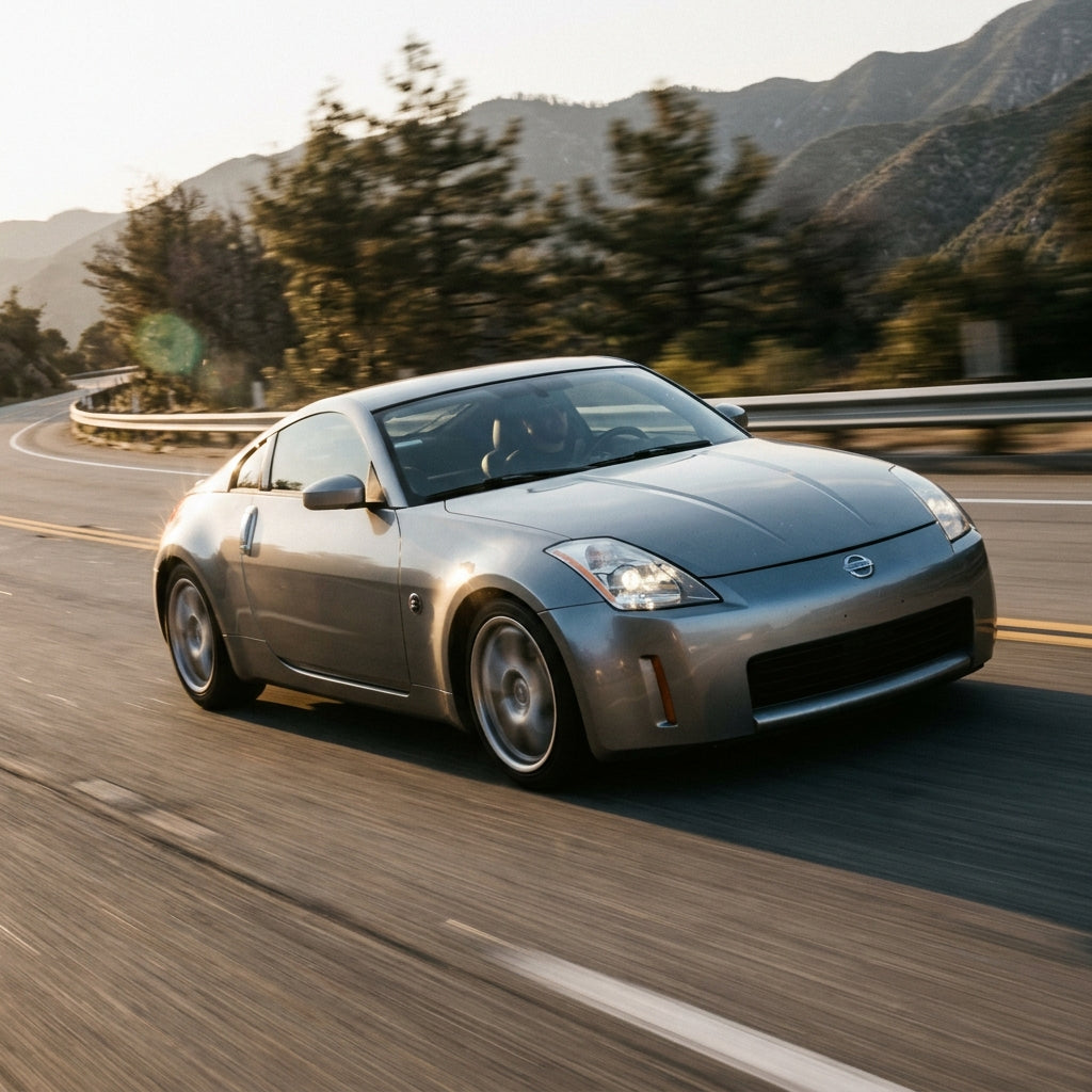 Action Shot: Nissan 350Z Driving Fast