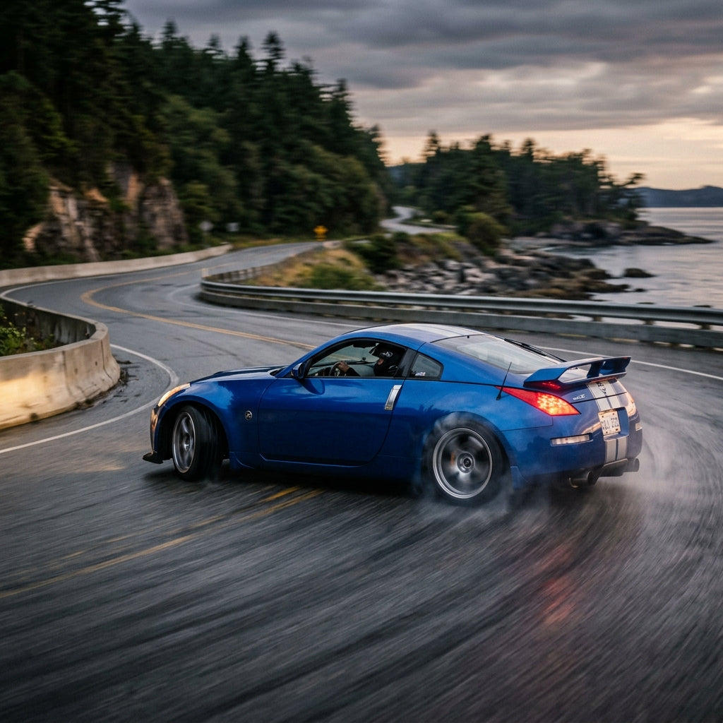Action Shot: Nissan 350Z Driving Fast