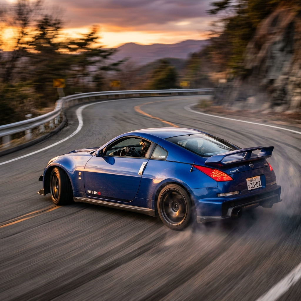 Action Shot: Nissan 350Z Driving Fast