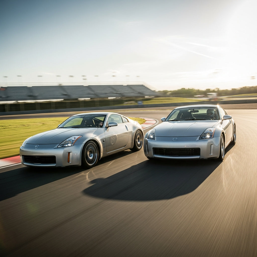 Action Shot: Nissan 350Z, G35 Driving Fast