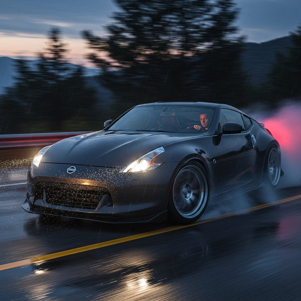 Action Shot: Nissan 370Z Driving Fast