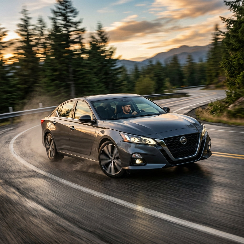 Action Shot: Nissan Altima Driving Fast