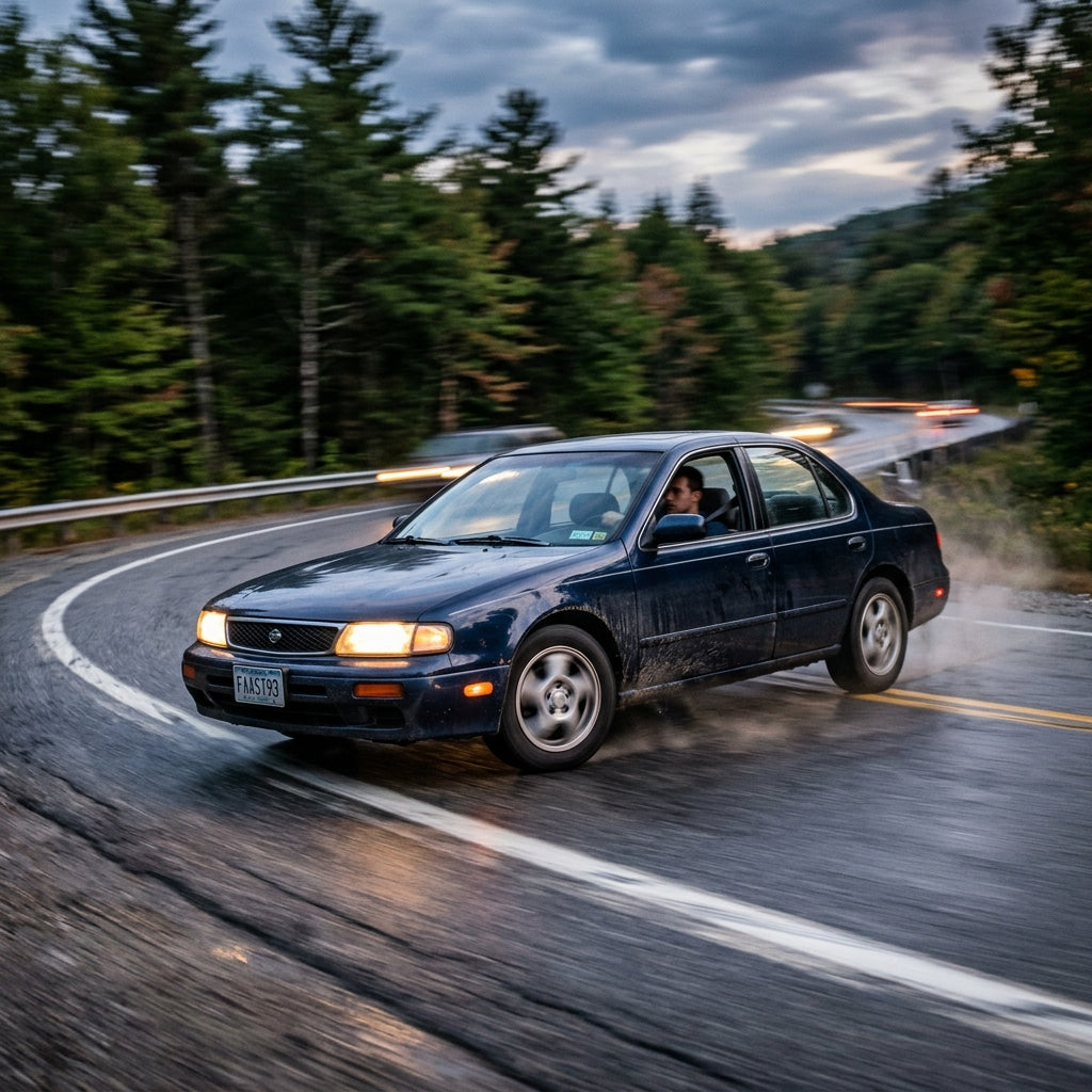 Action Shot: Nissan Altima Driving Fast