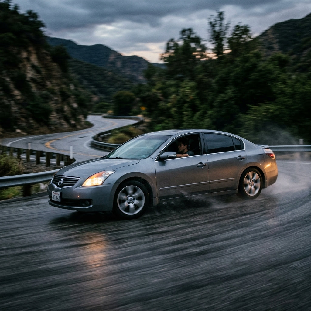 Action Shot: Nissan Altima Driving Fast