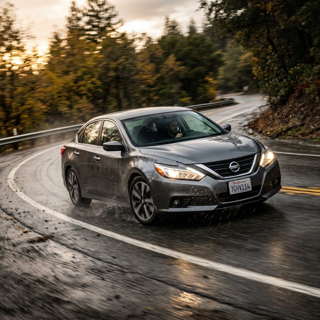 Action Shot: Nissan Altima Driving Fast
