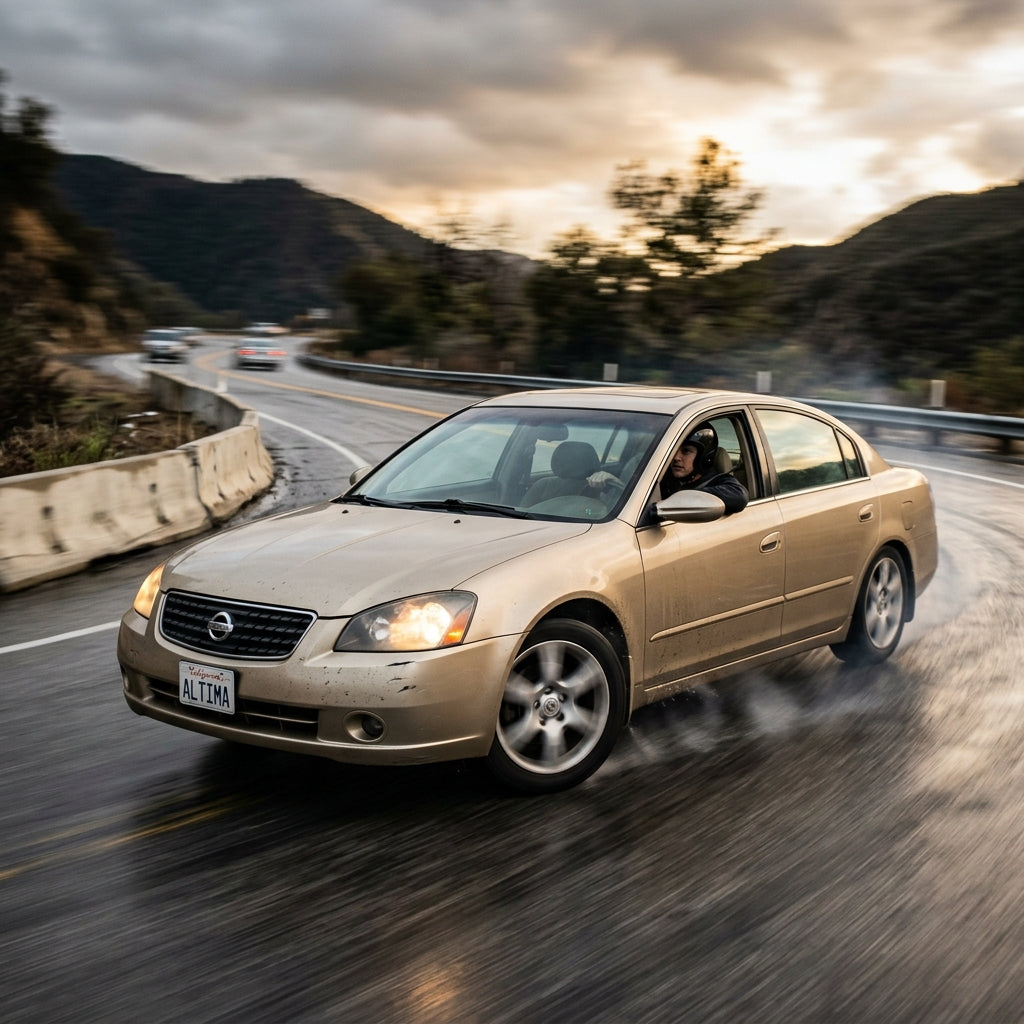 Action Shot: Nissan Altima Driving Fast