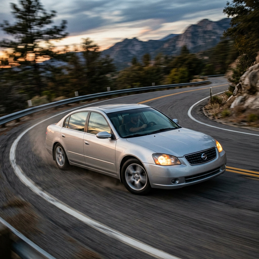 Action Shot: Nissan Altima Driving Fast