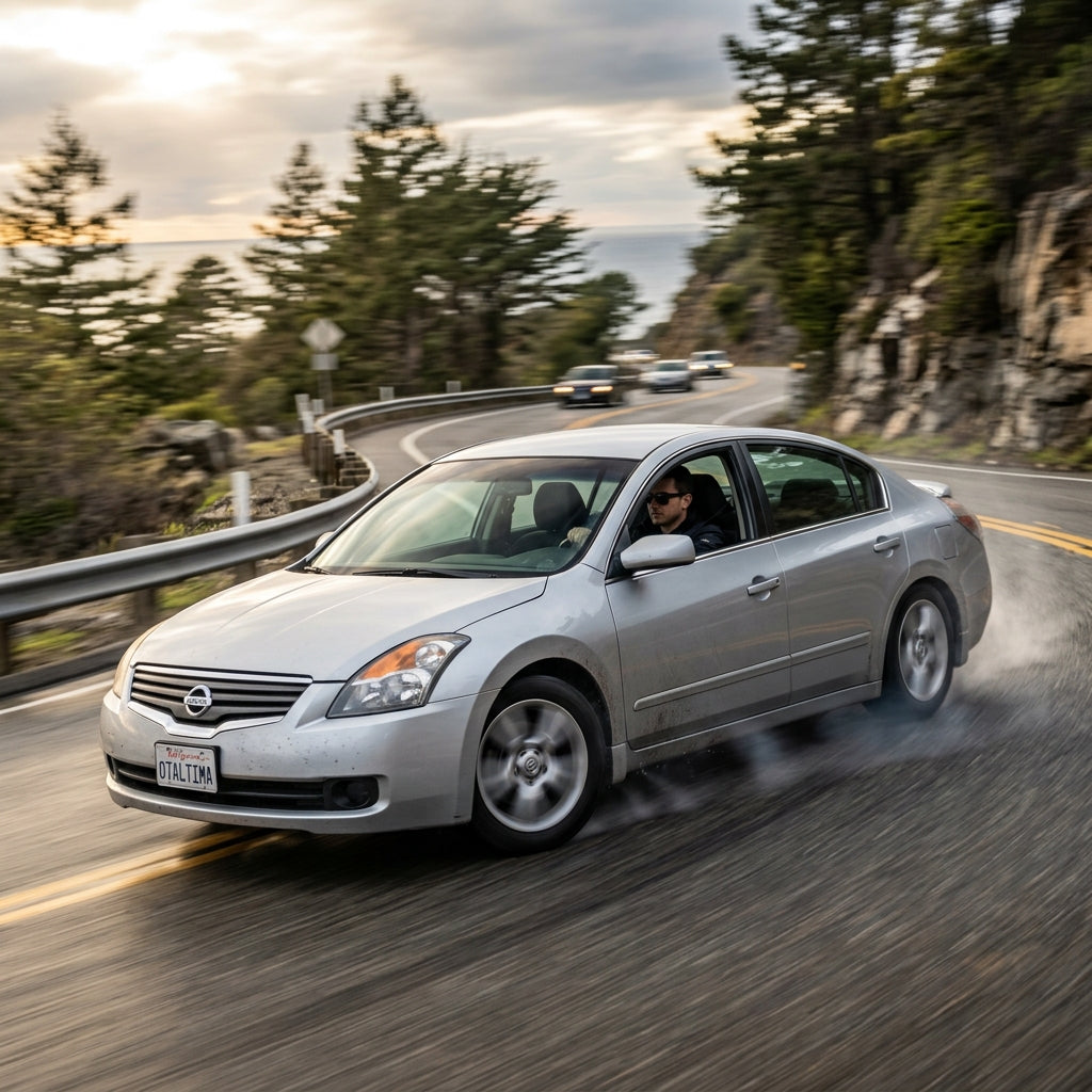 Action Shot: Nissan Altima Driving Fast