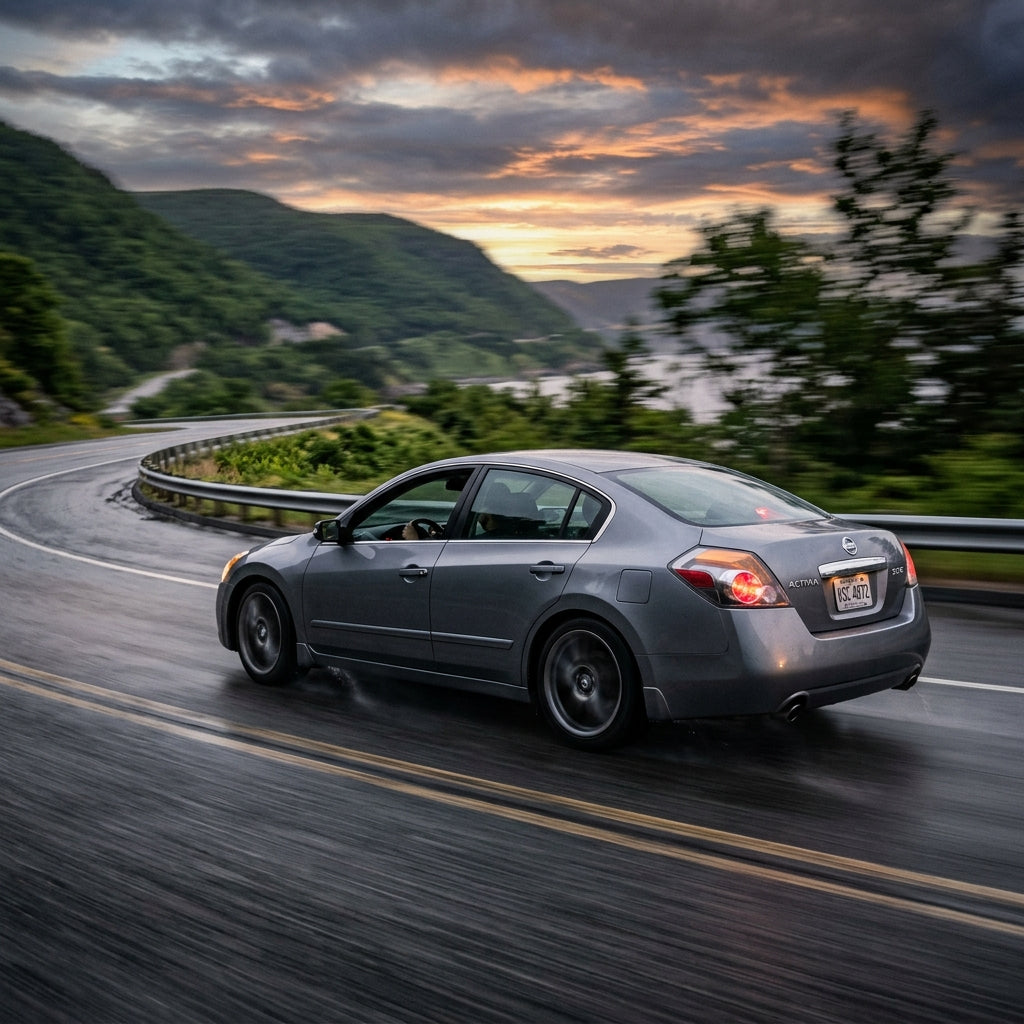 Action Shot: Nissan Altima Driving Fast