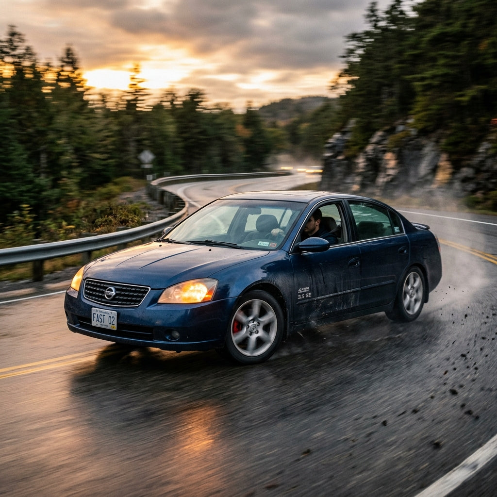 Action Shot: Nissan Altima,Maxima Driving Fast