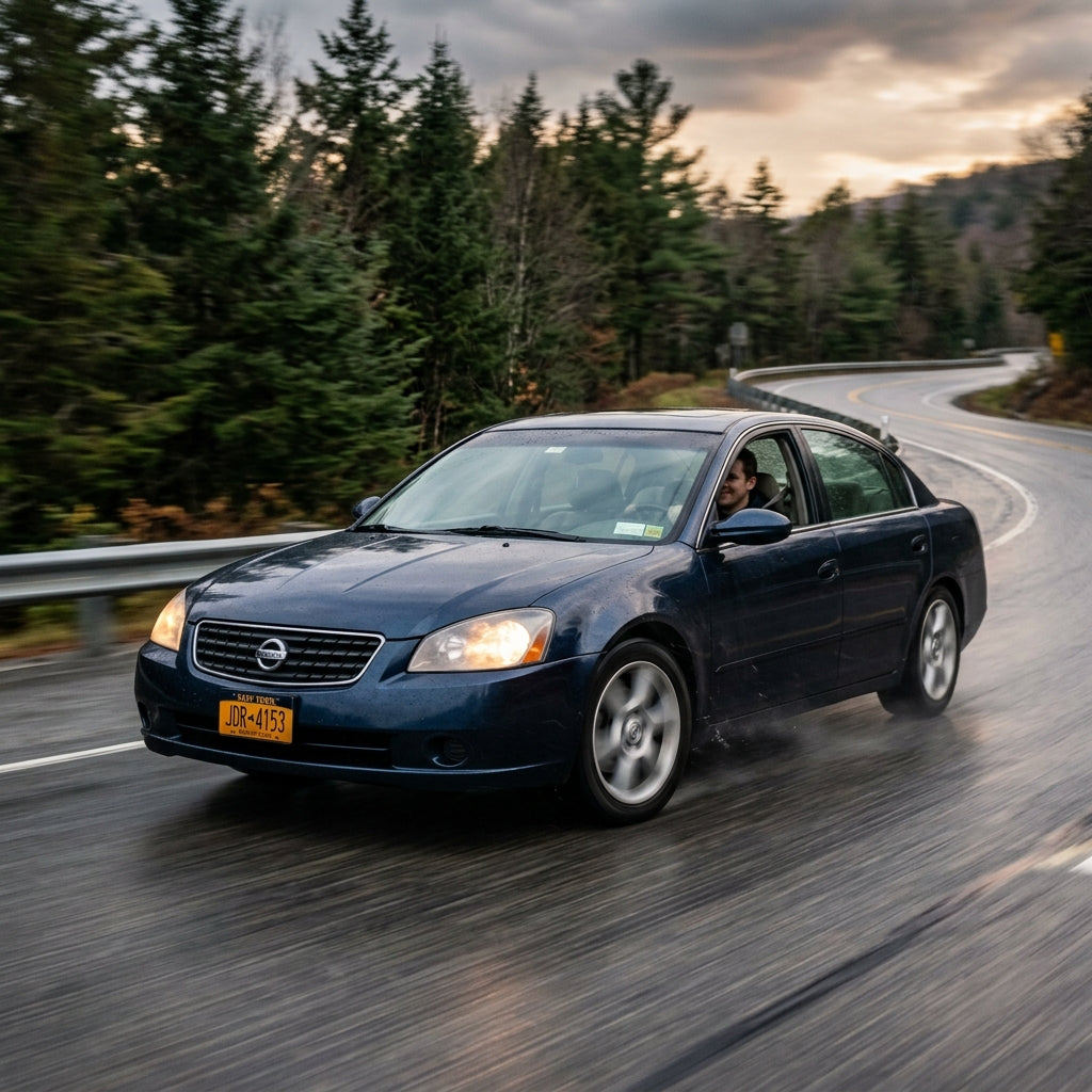 Action Shot: Nissan Altima,Maxima Driving Fast