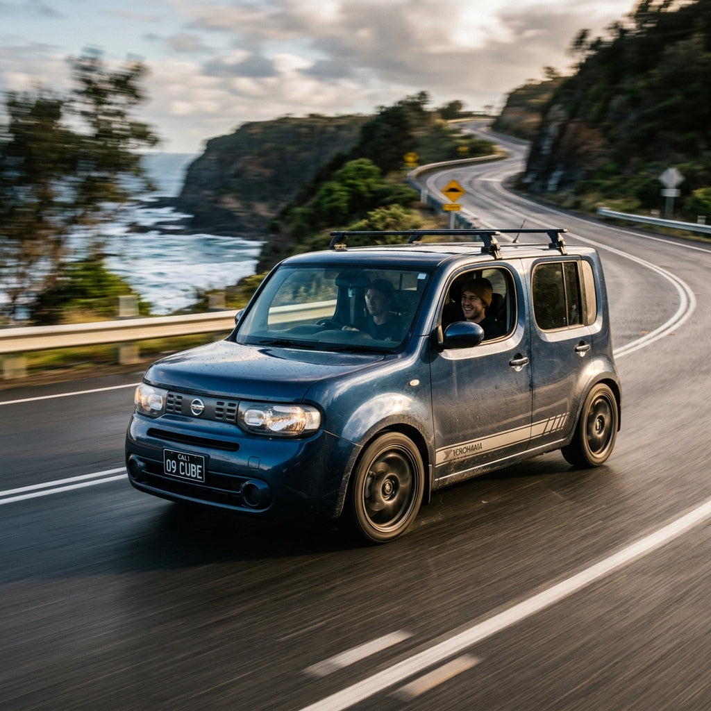 Action Shot: Nissan Cube Driving Fast