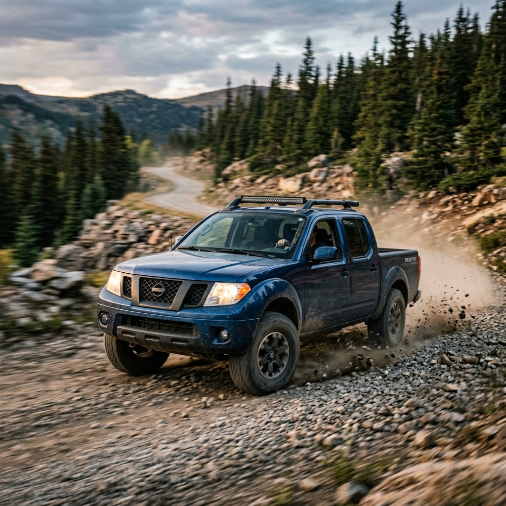 Action Shot: Nissan Frontier Driving Fast