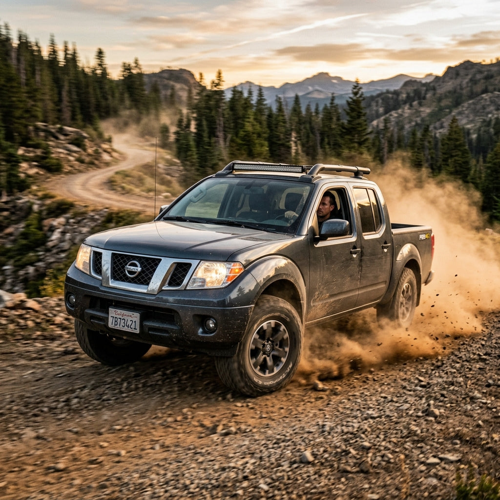 Action Shot: Nissan Frontier Driving Fast