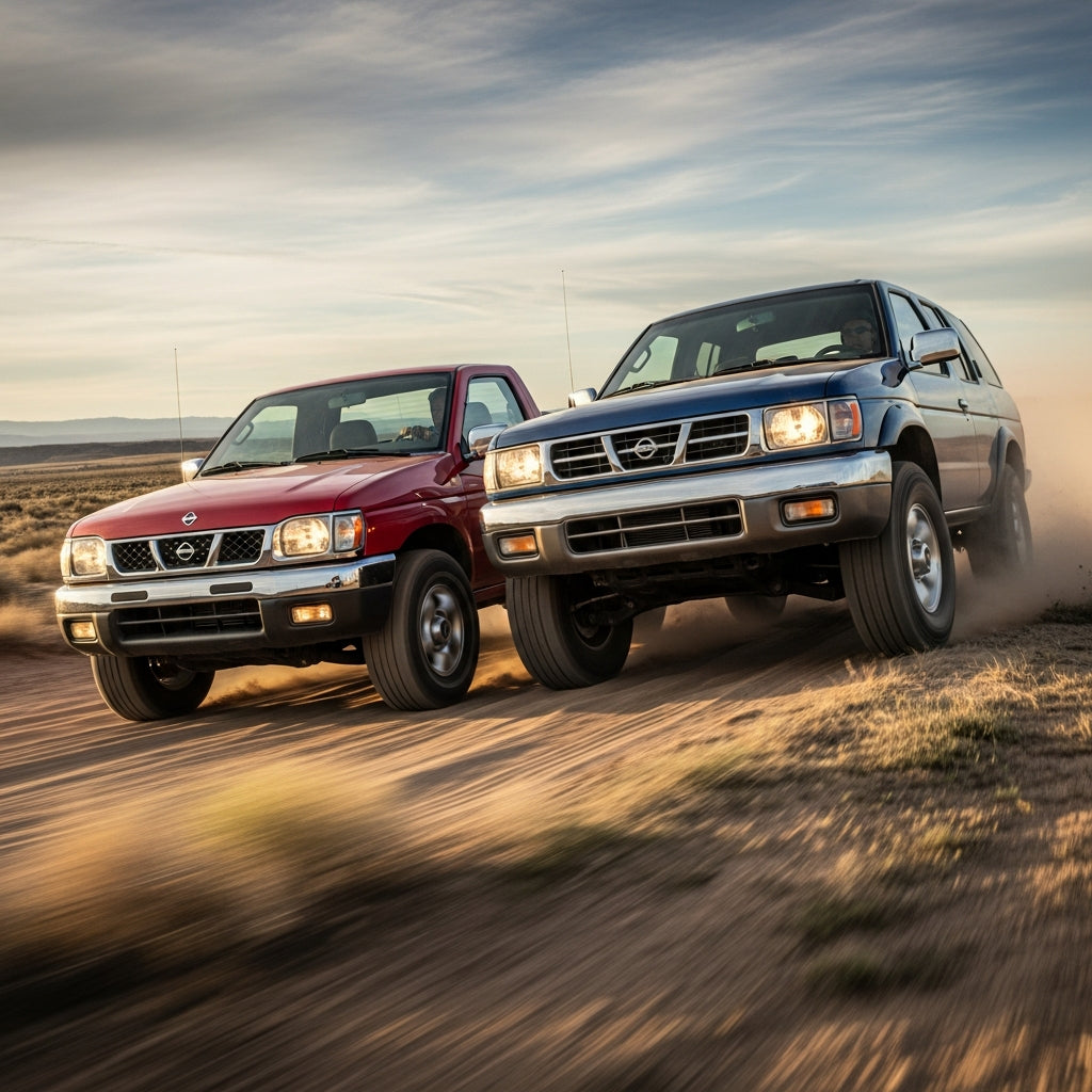 Action Shot: Nissan Frontier, Pathfinder Driving
