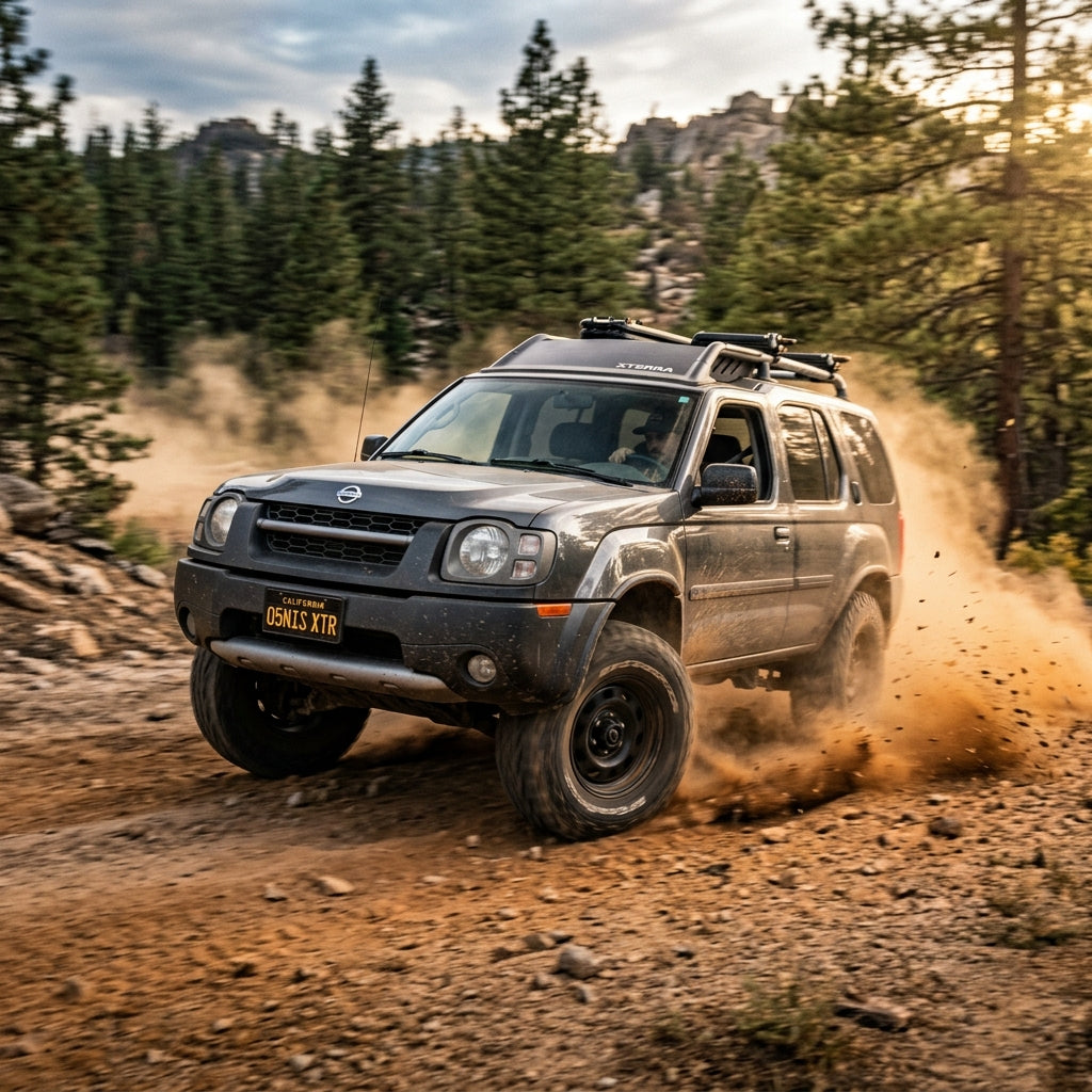 Action Shot: Nissan Frontier,Pathfinder,Xterra Driving Fast