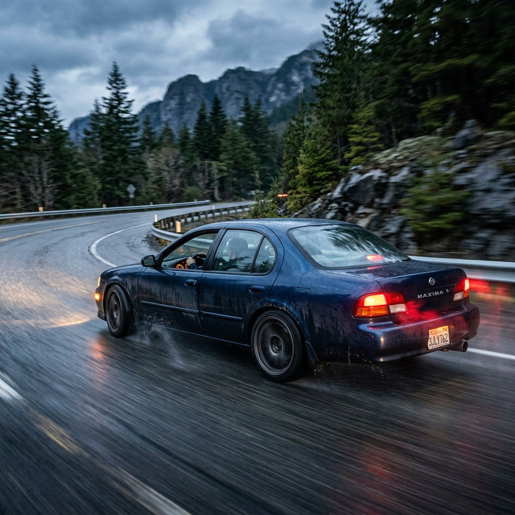 Action Shot: Nissan Maxima Driving Fast