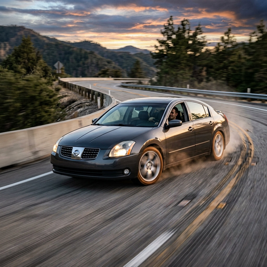 Action Shot: Nissan Maxima Driving Fast