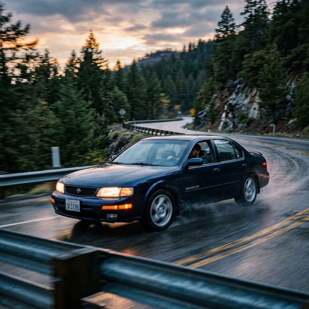 Action Shot: Nissan Maxima Driving Fast