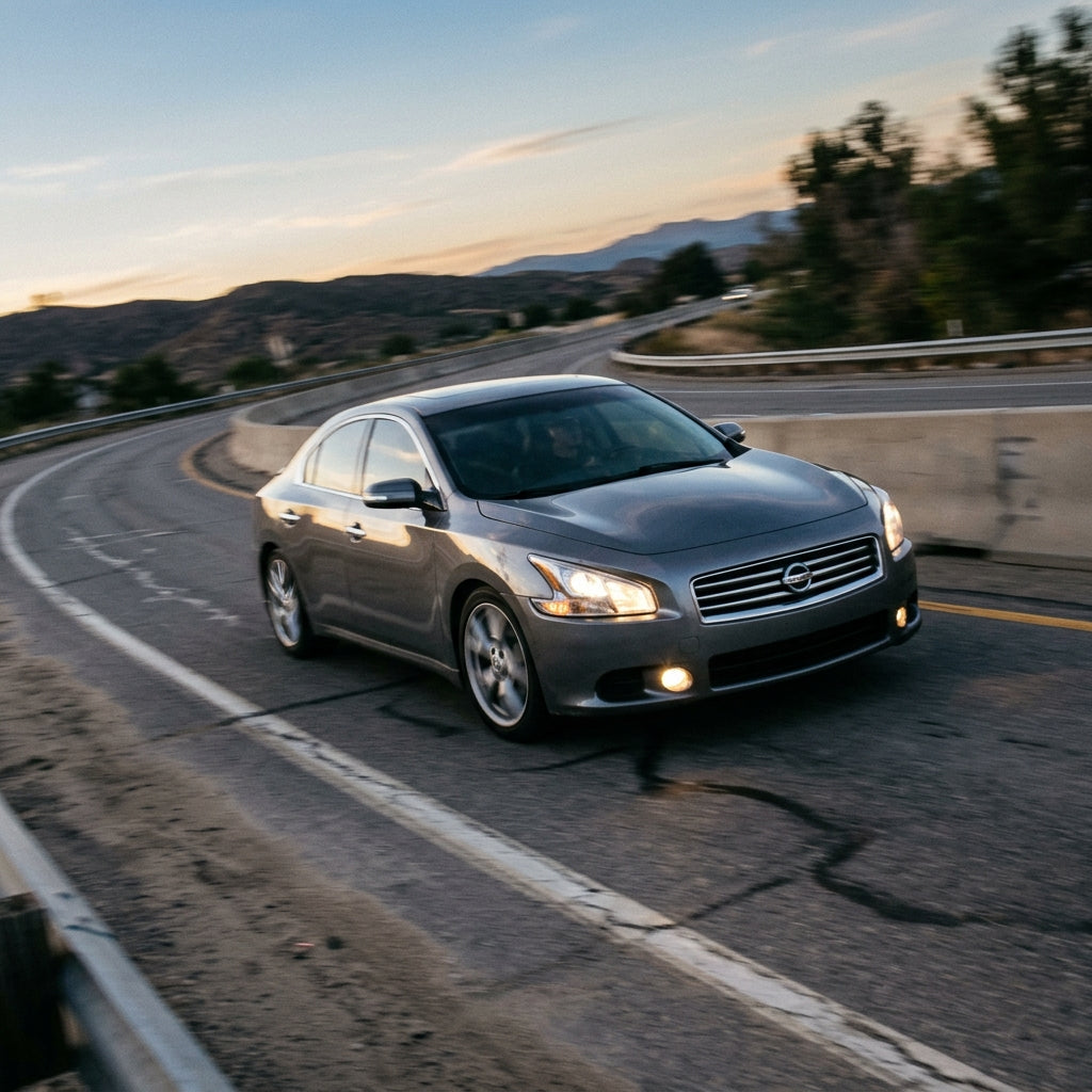 Action Shot: Nissan Maxima Driving Fast