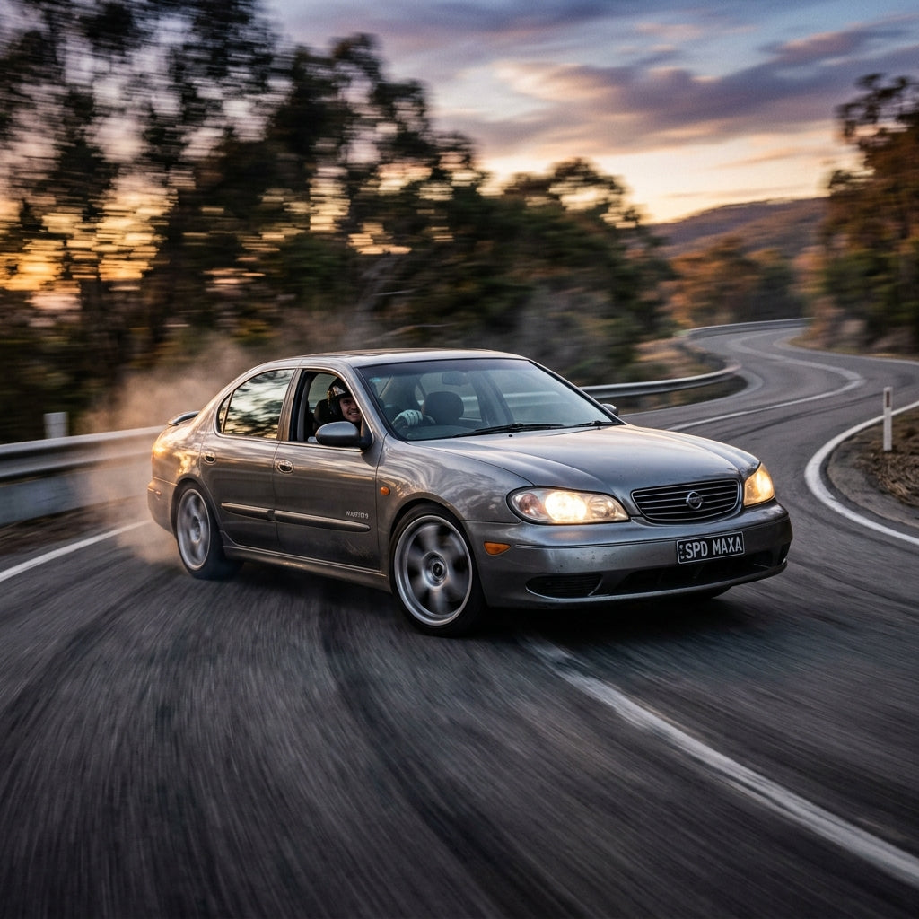 Action Shot: Nissan Maxima Driving Fast