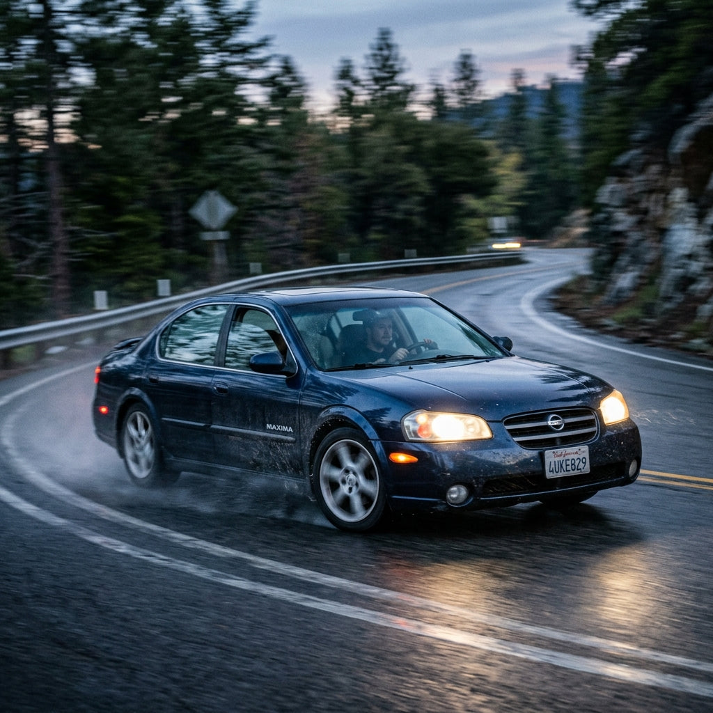 Action Shot: Nissan Maxima Driving Fast