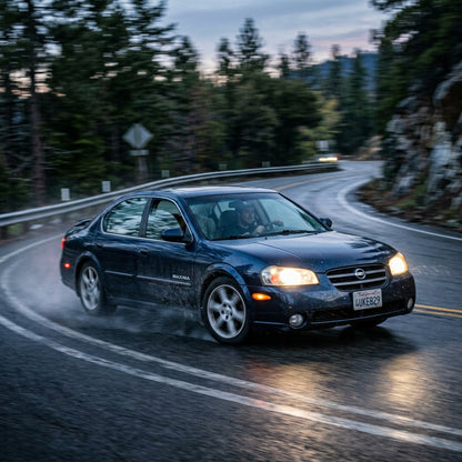 Action Shot: Nissan Maxima Driving Fast