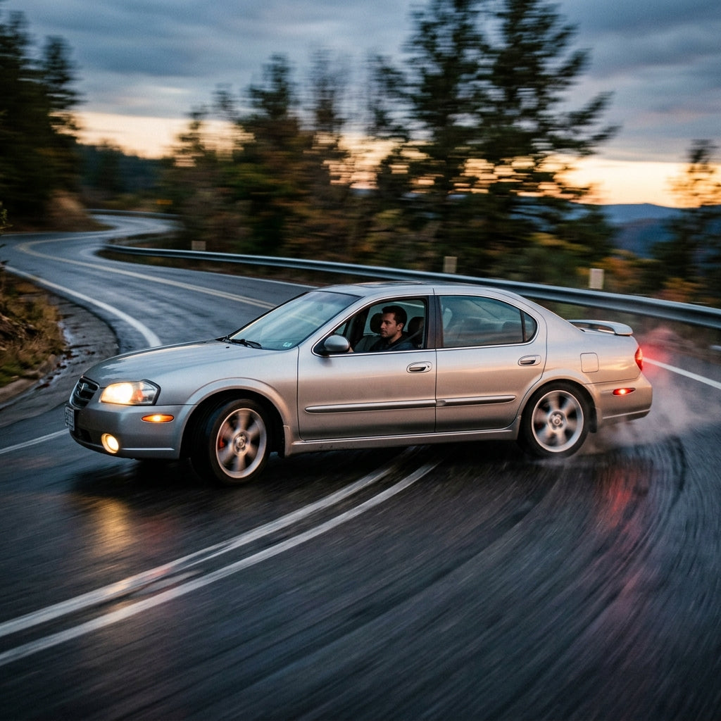 Action Shot: Nissan Maxima,Altima Driving Fast